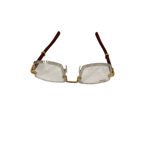 Gafas de sol Cartier unisex doradas sin montura geométricas lentes transparentes 1747CL - Imagen 13 de 18