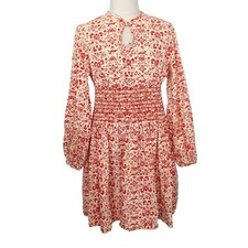 Vintage 60s Smocked Prairie Dress Girls 8 Cottagecore Woodland Romantic Holiday