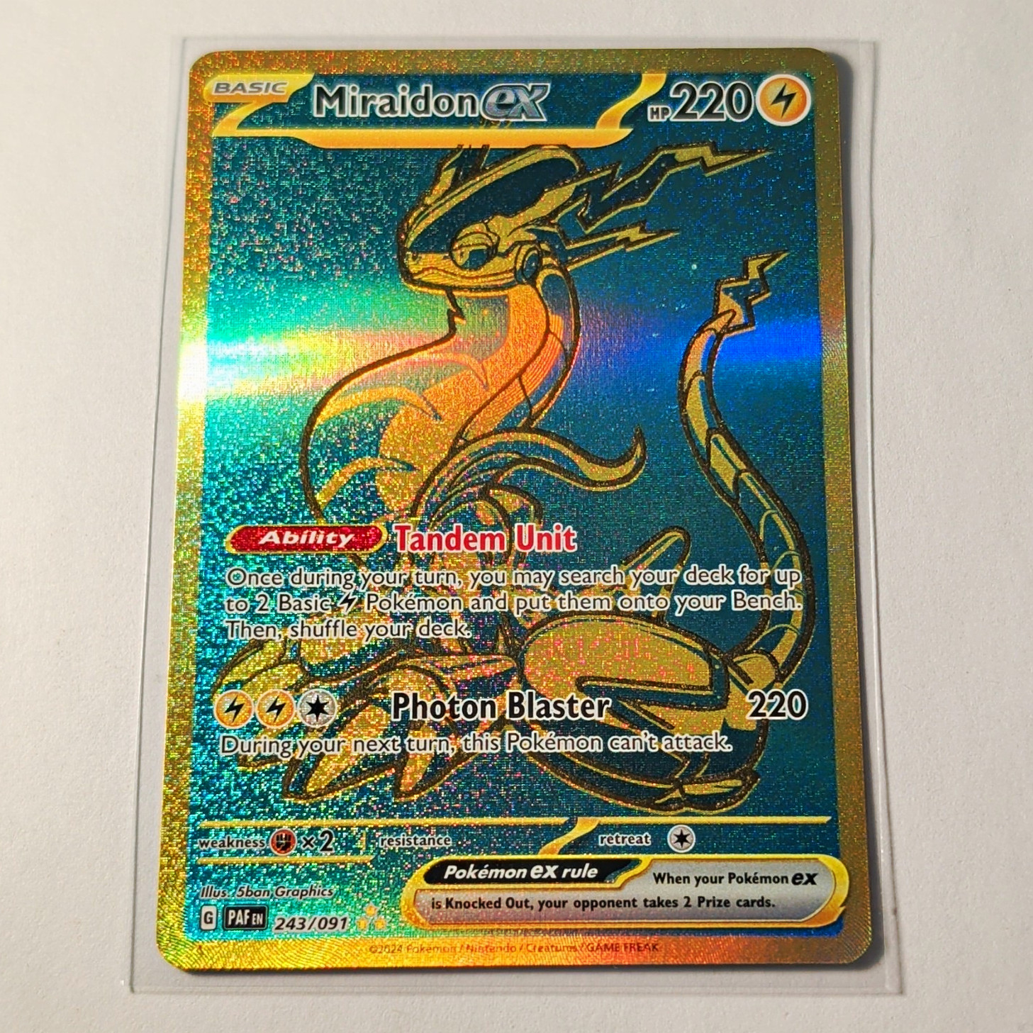 Pokemon Company Miraidon ex 243/091 Holo Full Art Hyper Rare EN 2024 220 HP