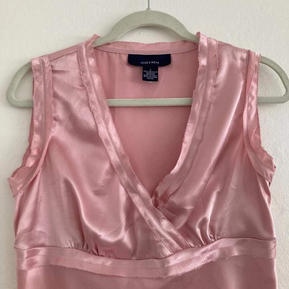 Vintage Jones Wear Surplice Babydoll Satin Tank Top Y2K 90s Fairy Whimsical 4 - Image 2 of 4