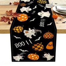Halloween Ghost Pumpkin Table Runner for Table Decoration 13x72 Inches