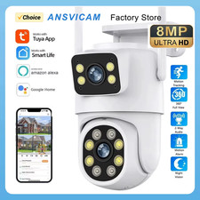 8MP 4K Dual Lens PTZ WIFI Camera Outdoor Full HD Dual Screen Security Video Surv