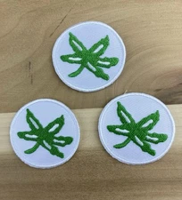 Set Of 3 Ohio State Buckeye Leaves Iron On Patches 1.5”
