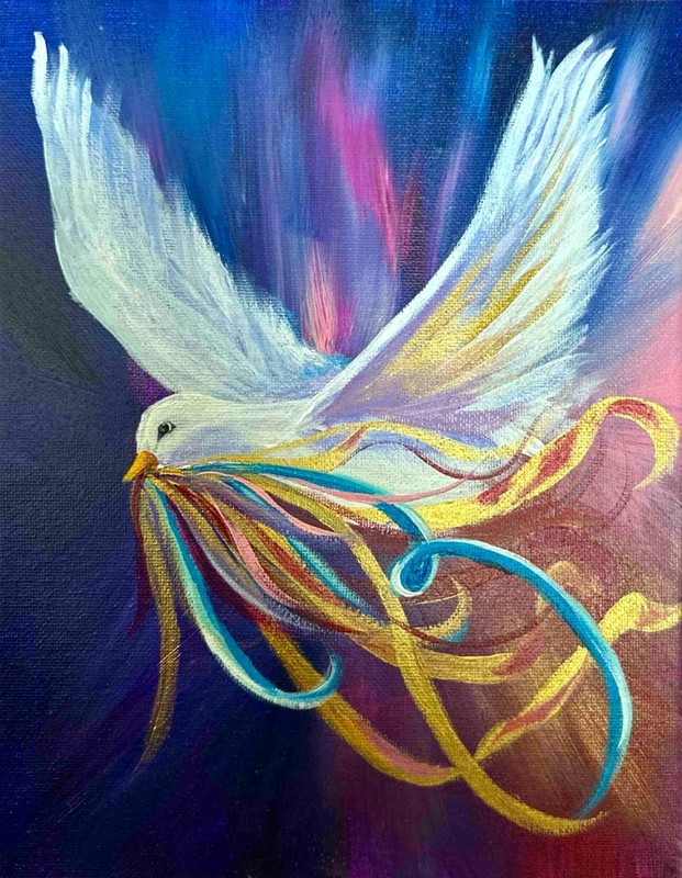 ACEO Art Card Signed Print Of Original Acrylic 2.5x3.5 Magnificent Love
