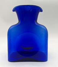 Blenko Cobalt Blue Art Glass Mini Water Bottle Pitcher 2020 384M