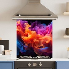 Premium Various Sizes Colour Cloud 6mm Glass Toughened Kitchen Splashback
