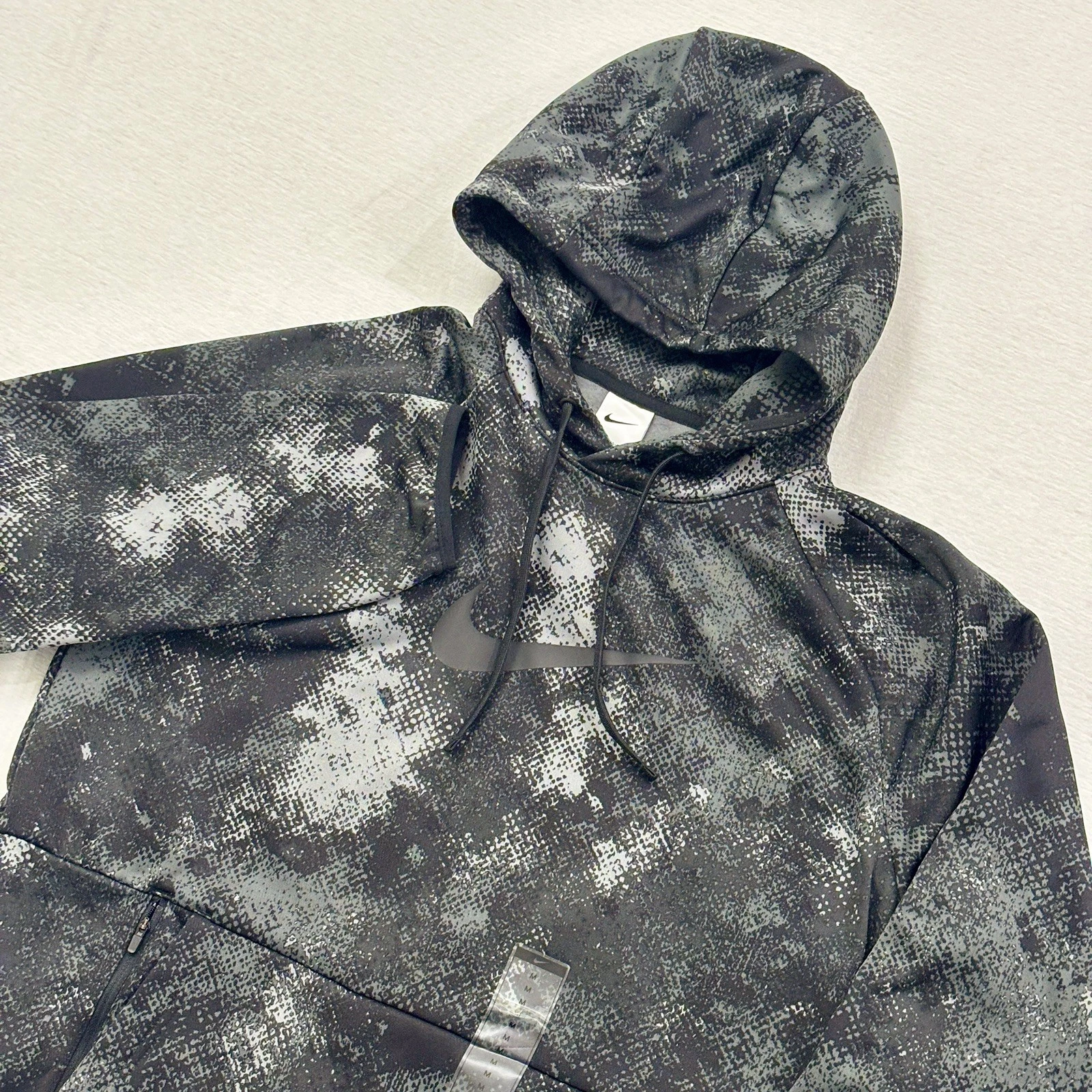 Nike Therma Fit Hoodie Men's M Sweatshirt Camo Fleece Zip Pocket FZ1088-010