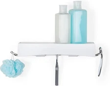 Better 15354 Living Products Clever Flip Shelf, Shower Storage Organizer - White
