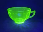 Federal Glass Uranium "Hostess Green" Cup | Vaseline Depression Glass 1930s