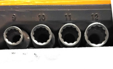 Halfords Advanced Set of 4 Sockets 3/8 inch Drive 12 Point 9mm to 12mm