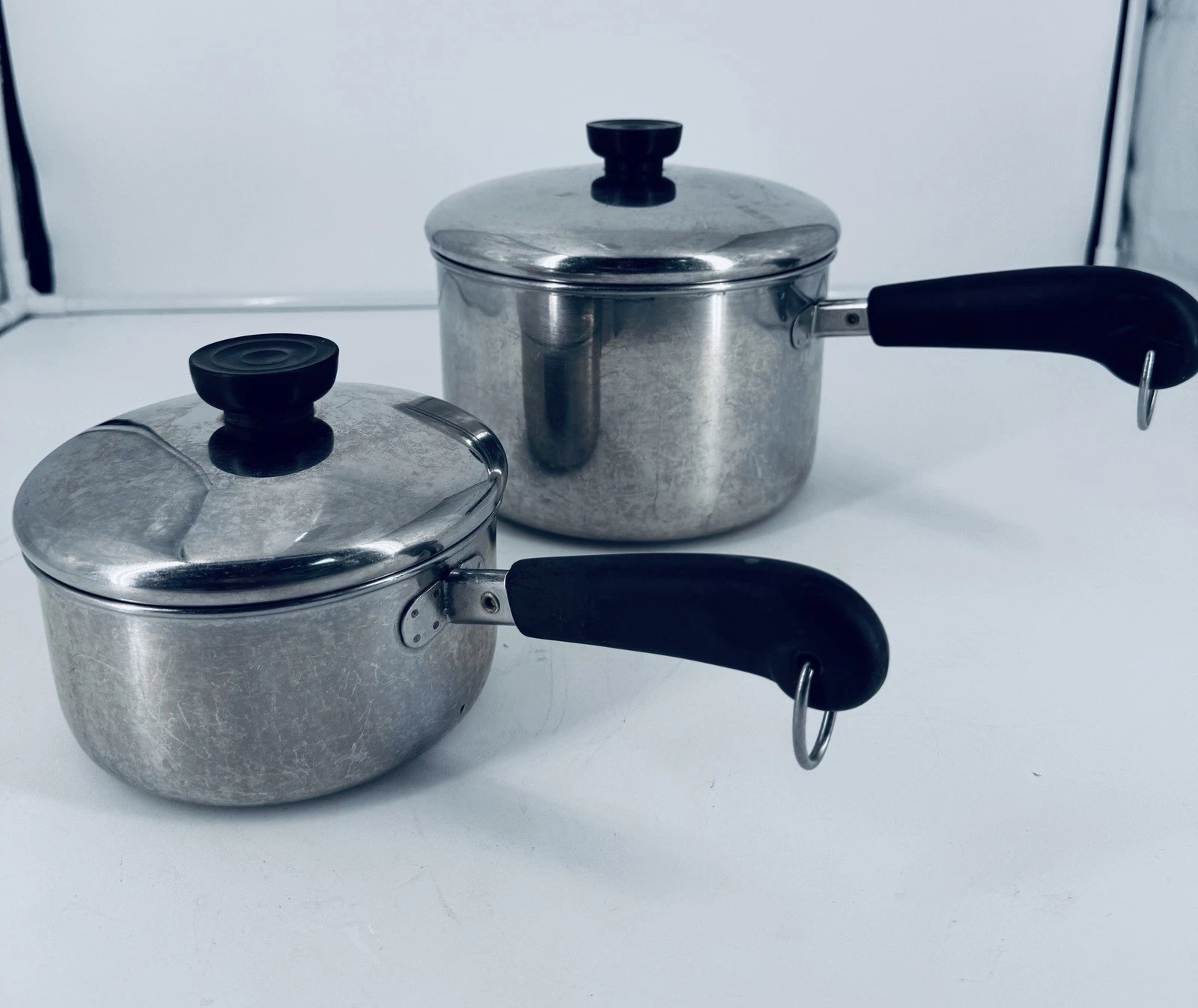 Revere Ware 2 Stainless Steel Tri-Ply Pans 1 Quart & 2 Quart Saucepan Cookware