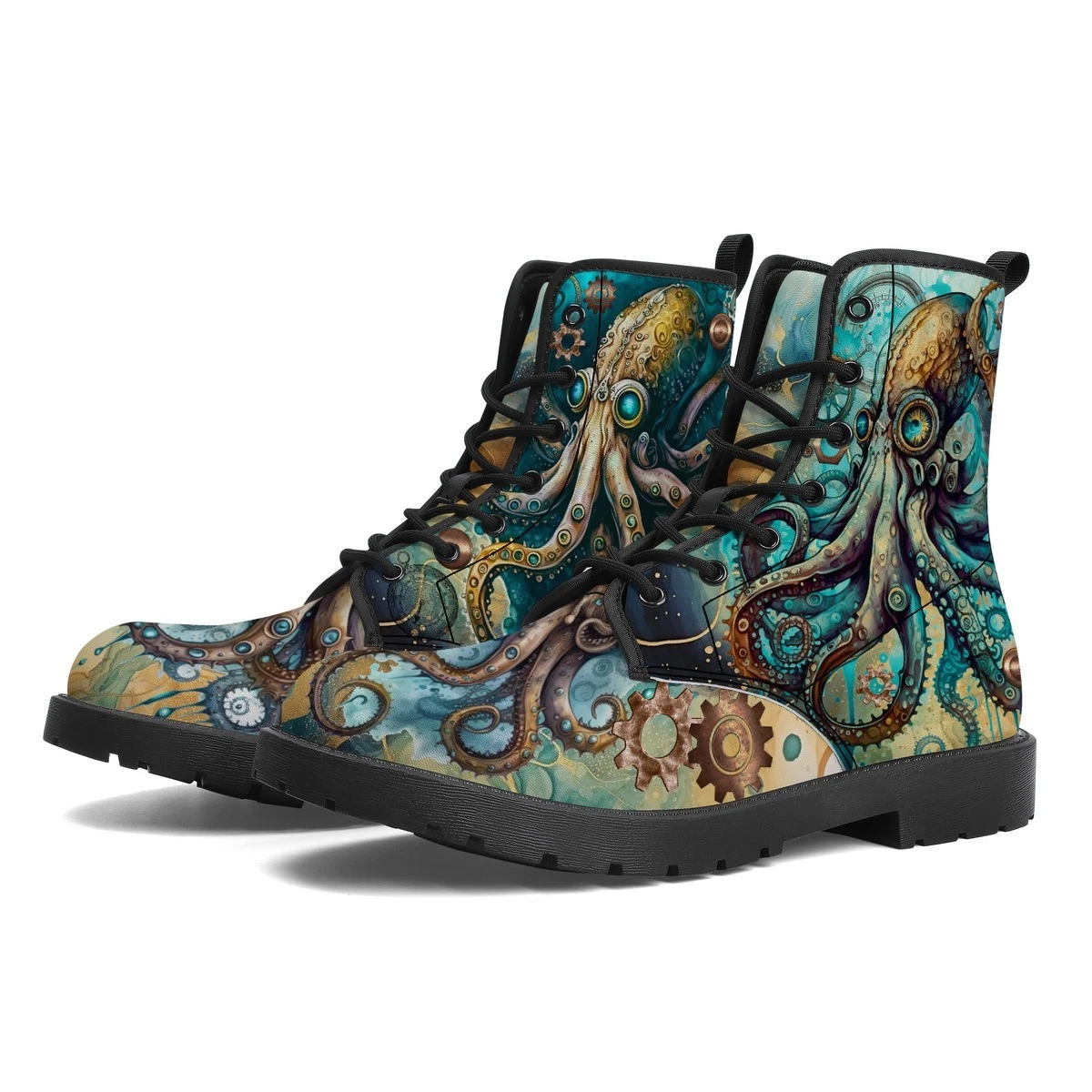 Kraken Winter Gothic Bronze Canvas Boots
