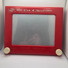 Vintage Ohio Art Magic Etch A Sketch Screen No 505 Red Drawing Toy USA