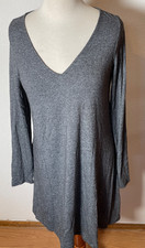 Express Womens Dress Medium 2010s Twee Indie Sleaze V neck A Line Stretch Grey