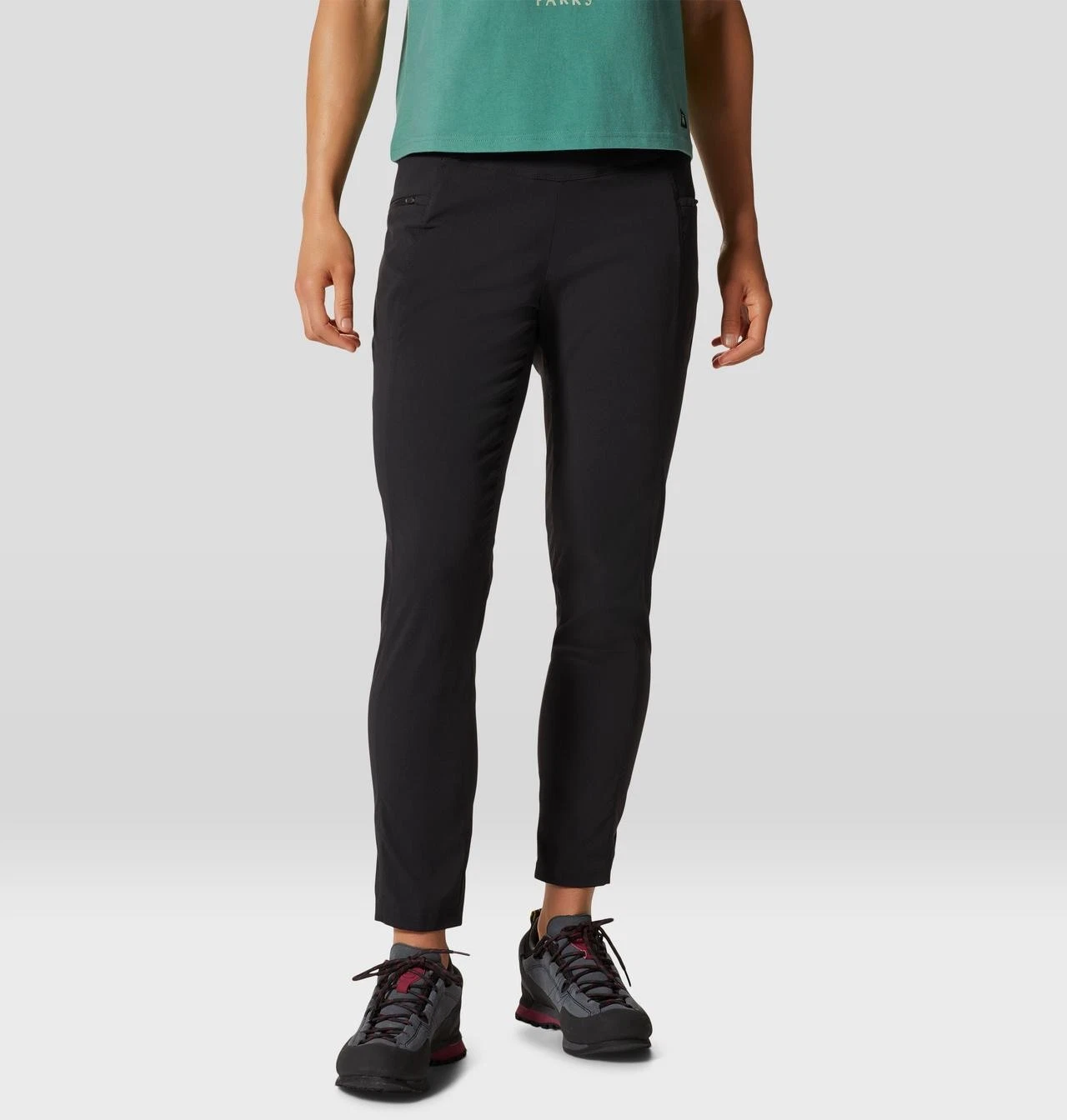 Mountain Hardwear Dynama Pants Women Medium Black High Rise Ankle Pull On Pocket