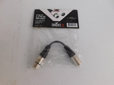 CHAUVET DJ 5-PIN TO 3-PIN DMX CABLE 6'' - NEW (SJB21)