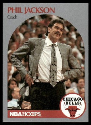 1990-91 NBA Hoops #308 Phil Jackson Chicago Bulls basketball card