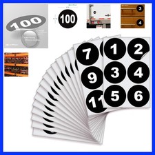 Black Consecutive Number Stickers   1 to 100, 4-inch, 1 Set   Vinyl Self Adhe...