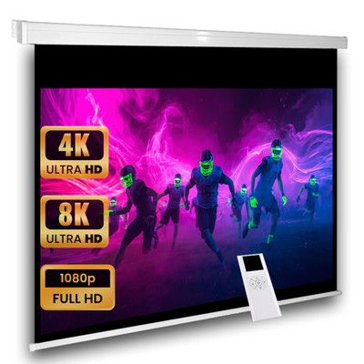Avlux Heimkino Beamer Motor Leinwand 268 x 200 4:3 HDTV 3D 4K FULL HD FB VP24