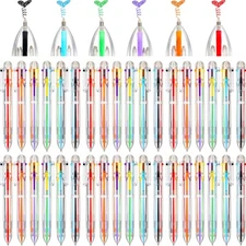 60 Pcs 6 in 1 Multicolor Ballpoint Pen Bulk 0.5 mm 6 Color Retractable Ballpo...