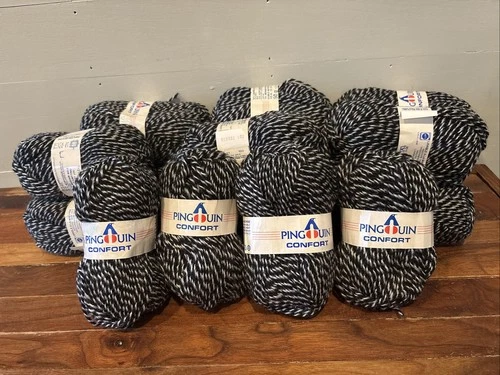 16 Pingouin Confort Yarn Black/Gray  Wool/Acrylic/Mohair - product listing photo