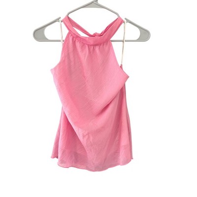 Blue Bee's Y2k Pink Metallic Pinstripe Halter Neck Tie Blouse Going Out Top L