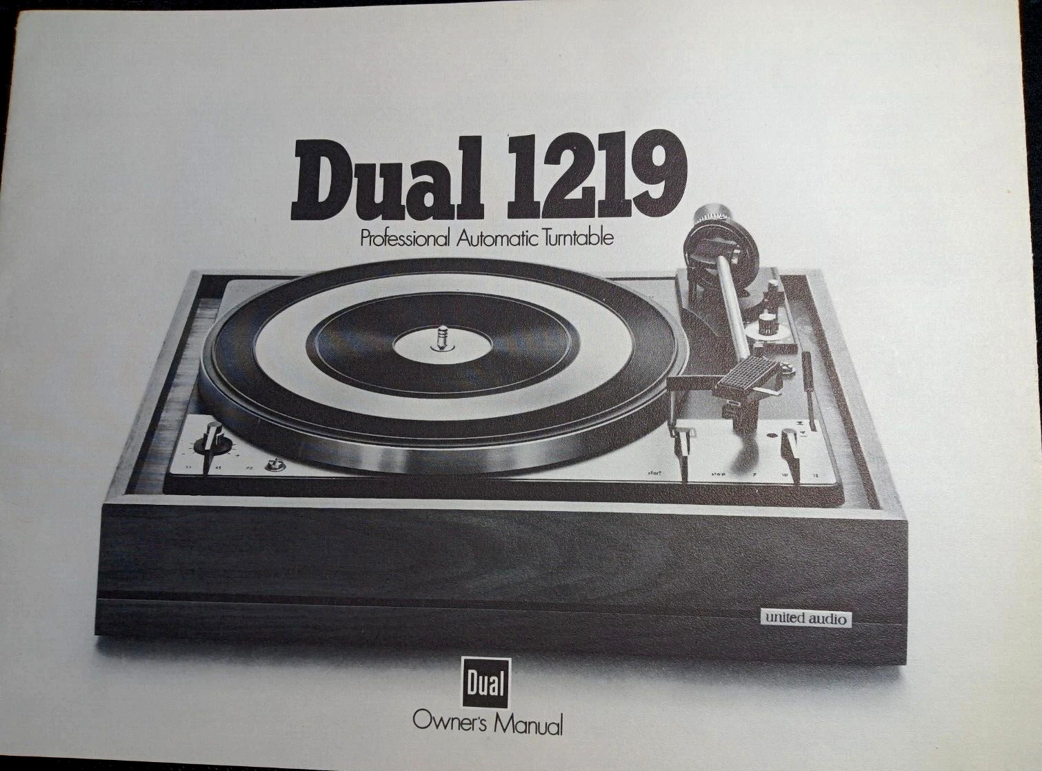 DUAL 1219 Turntable Owners Manual Photocopy
