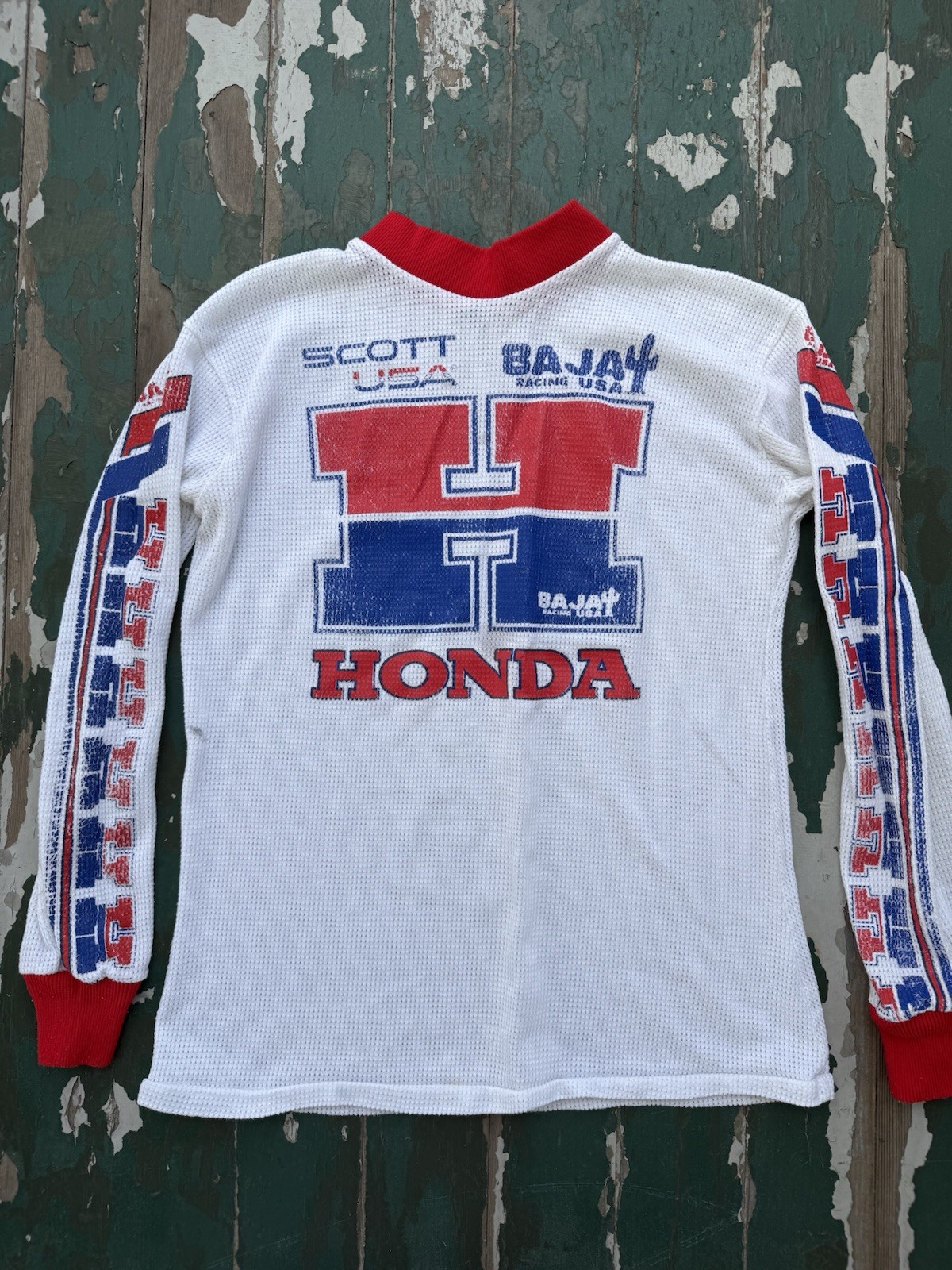 1970s-80s Honda Baja Racing Mesh Long Sleeve Top Jers… - Gem