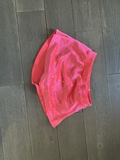Girls Pink Glitter Polka Dot Skort Elastic Waist Casual Short