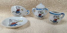 Tea set 4 piece childs Creamer, Cup  Tea Pot, Saucer. Mouse  vintage 