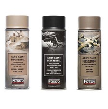Vernice Spray Militare Fosco 400ml Coyote Nero RAL9021 Desert RAL1019 Softair