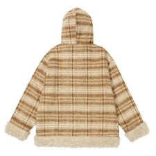 Yarn-dyed Stripes Hooded Cotton Coat Jacket Thickened