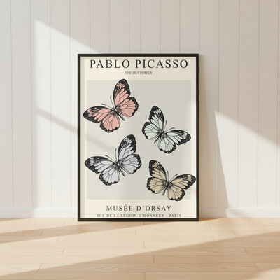 Picasso ''Der Schmetterling'' Ausstellungsdruck / Vintage Galerie Wandbild