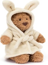 Jellycat Bartholomew Bear with Bathrobe Stuffed Animal, 10 inches - Teddy Bear