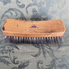 Vintage USM 100 Professional Shoe Shine Brush 100 Horsehair 8.25 Long