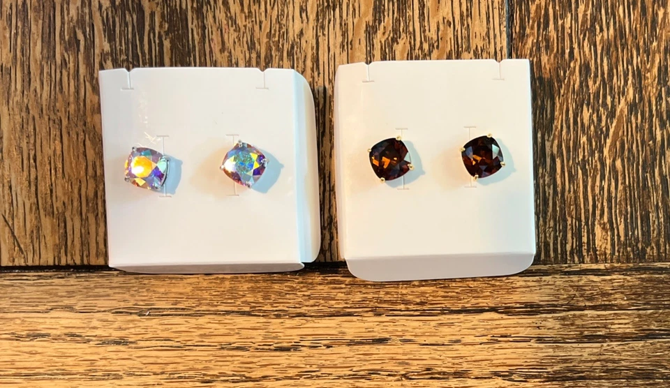 Aretes Origami Owl Clara 2 pares | Ámbar Oro ER3133 y Aurora Plata ER0013 Foto 2 de 4