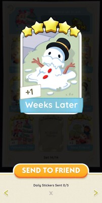 Weeks Later  - SET - 14 -  5  Sticker - MonopolyGo! - 