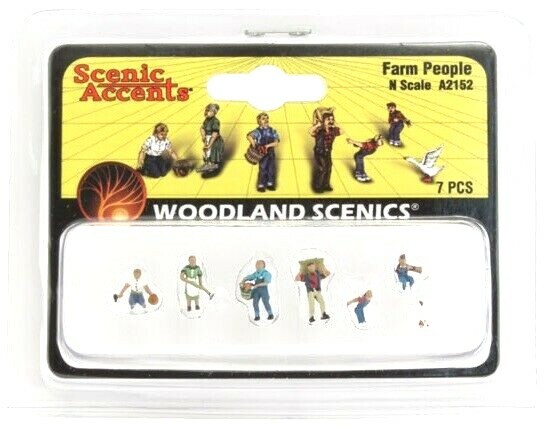 N Scale Woodland Scenics A2152 Farm People Figures (7) pcs