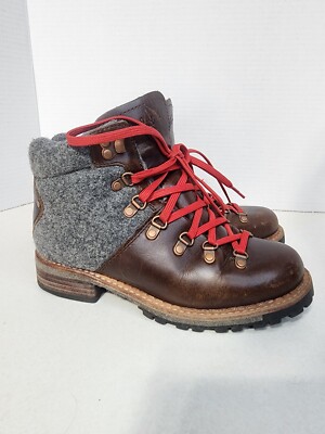 WOOLRICH Womens Size 6 ROCKIES Brown Hiking Boots Leather & Wool