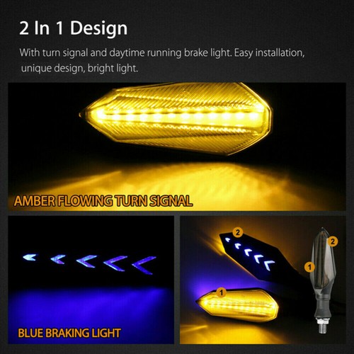 4 Stück 12V Motorrad Blinker LED Blinkleuchte Standlicht Fahrlicht Universal - Picture 20 of 24