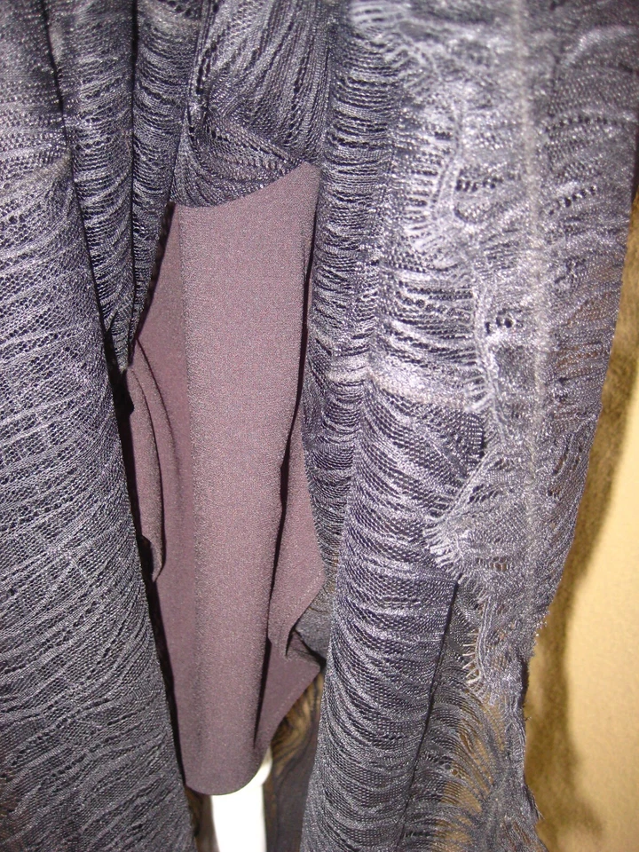 Halston Heritage Negro Halter Malla Superposición Midrigo Forrado Vestido Largo 12 Foto 4 de 4