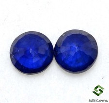 1.62 Cts Natürlich Blauer Saphir Rund Schliff Paar 5.50 MM Facettiert Lose