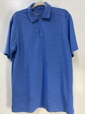 Mens Blue Pebble Beach Performance Polo Shirt Size Large