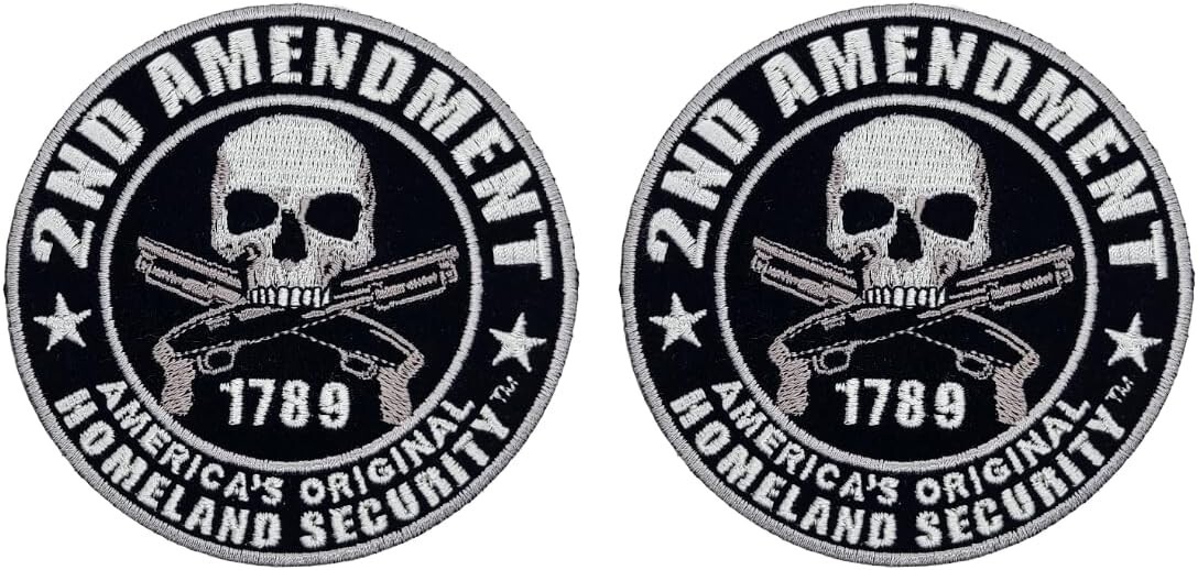 2nd Amendment Homeland Security PATCH - 2PC iron Sew 4.0 inch
