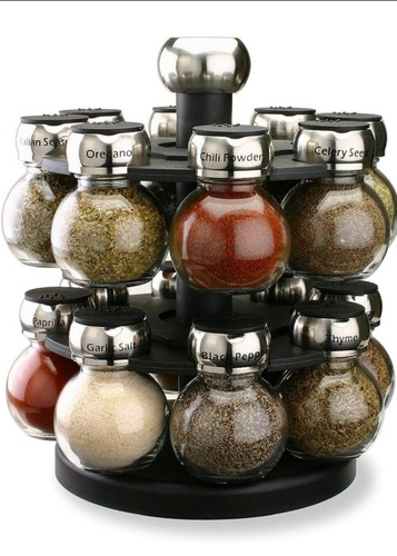 Olde Thompson Since 1944 Orbit Rotating Rack, 16 Refillable Spice Jars W/O SPICE - Picture 3 of 4