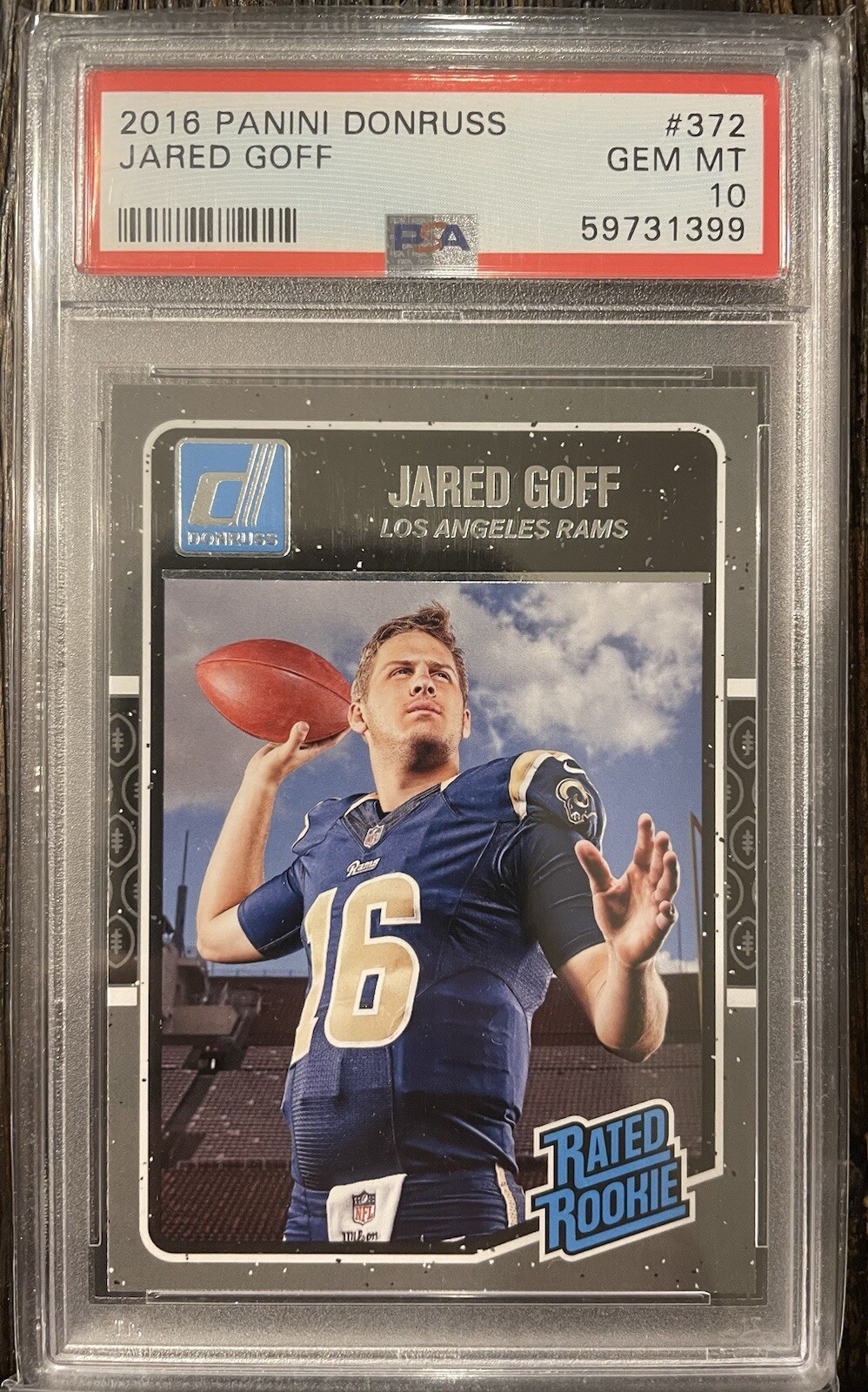 2016 PANINI DONRUSS JARED GOFF RATED ROOKIE RC #372 PSA GEM MT 10!!!
