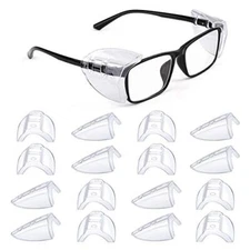 8 Pairs Eye Glasses Side Shields Flexible Slip on Side Shields for Safety Gla...