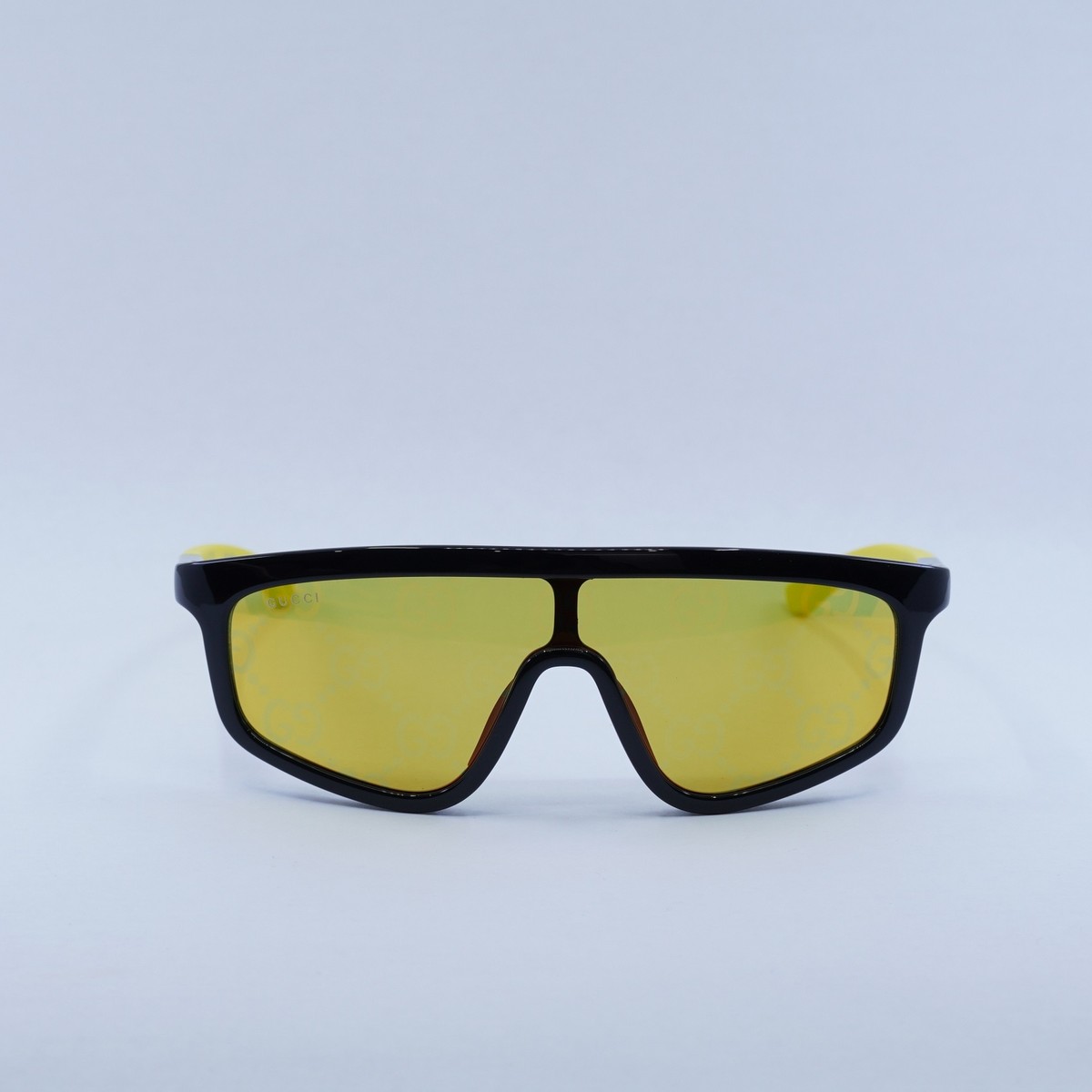 New GUCCI GG1736S 004 Black/Yellow/Yellow with GG Pattern Mirror