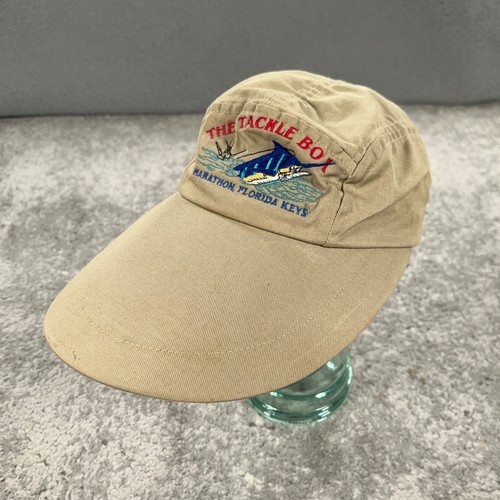 VTG Florida Hat Cap Mens Snapback Beige Extra Long Bill Fish Marlin USA ...