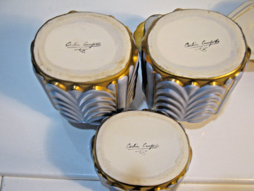 Vintage Art Deco Carlin Comforts Porzellan Waschtisch Kommode Set 3 Flaschen blau - Bild 11 von 24